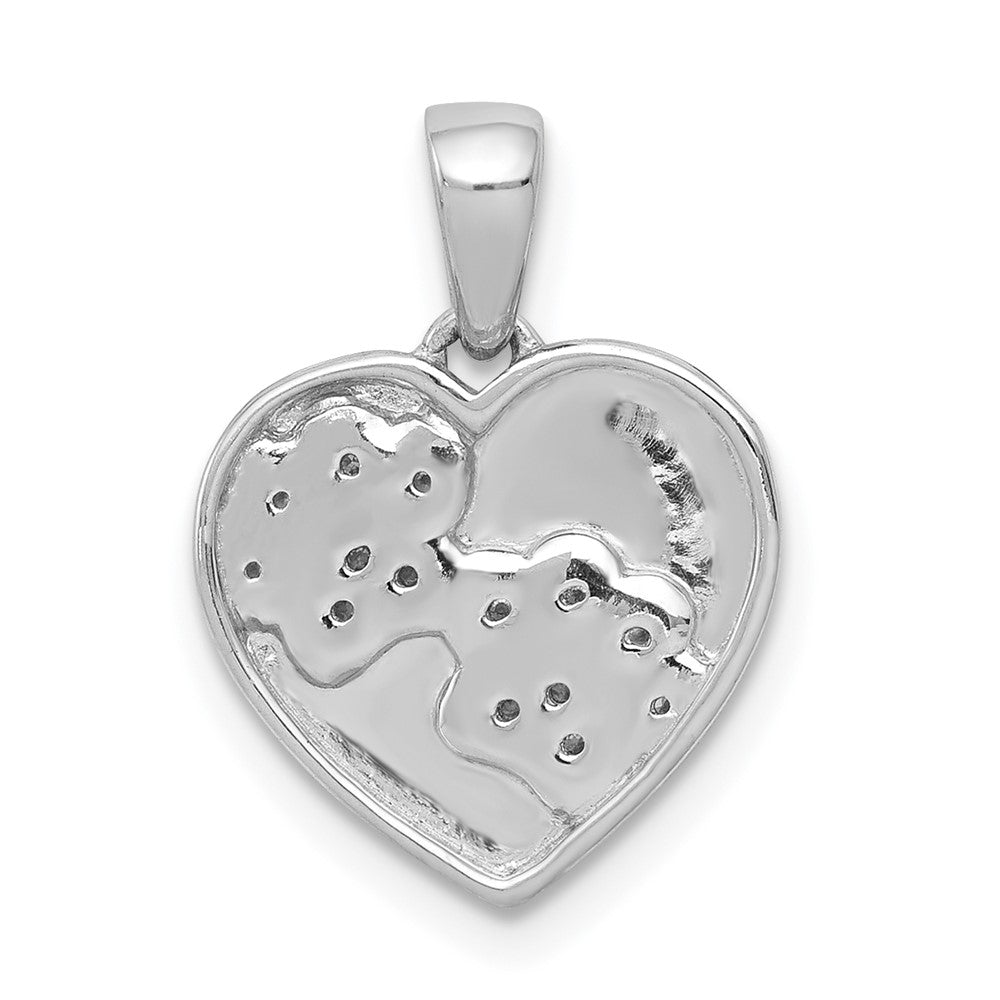 14k white gold real diamond paw prints heart pendant pm4128 005 wa
