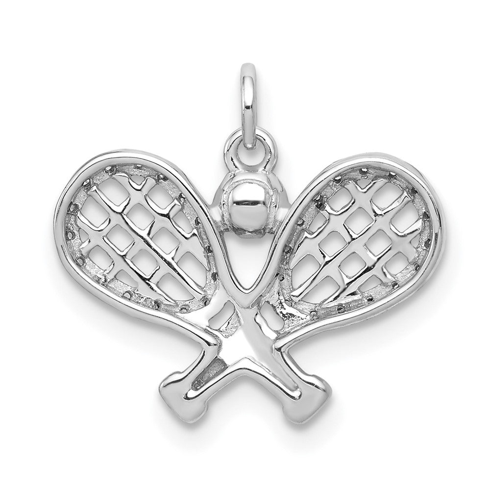 14k white gold real diamond rackets and ball pendant pm4134 010 wa