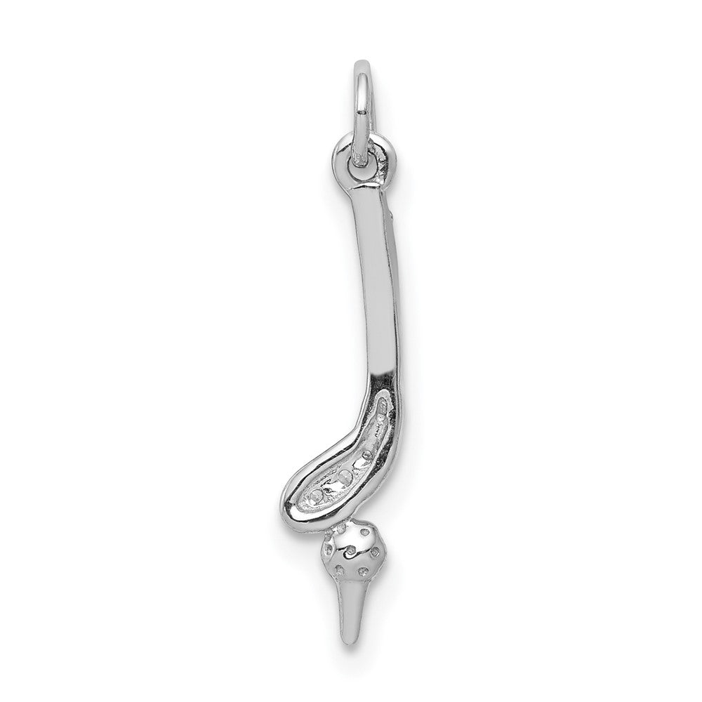 14k white gold real diamond golf club and ball pendant pm4137 004 wa