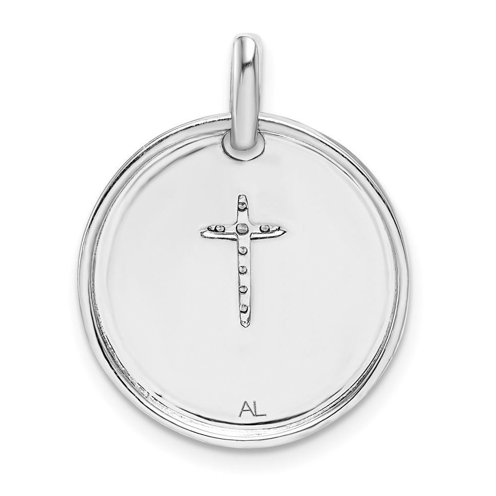 14k white gold real diamond cross faith pendant pm4354 005 wa