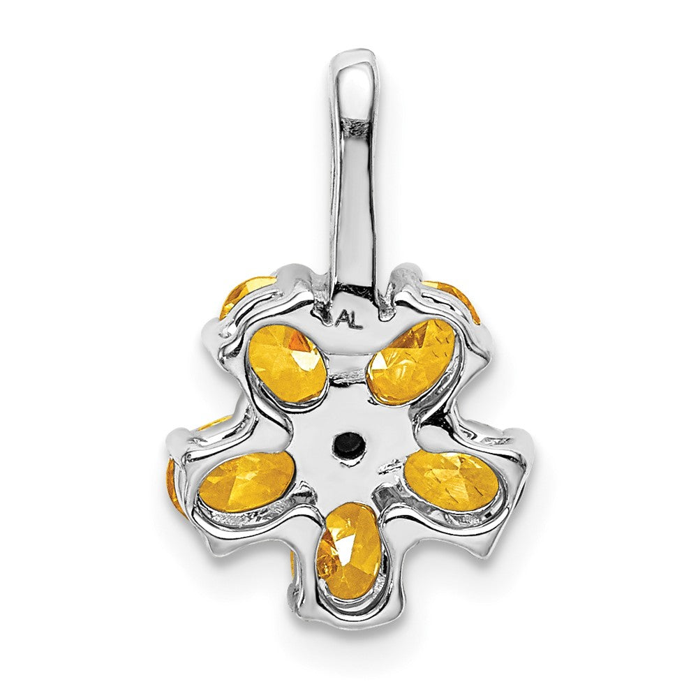14k white gold real diamond and 1 37 citrine flower pendant pm4381 005 wa