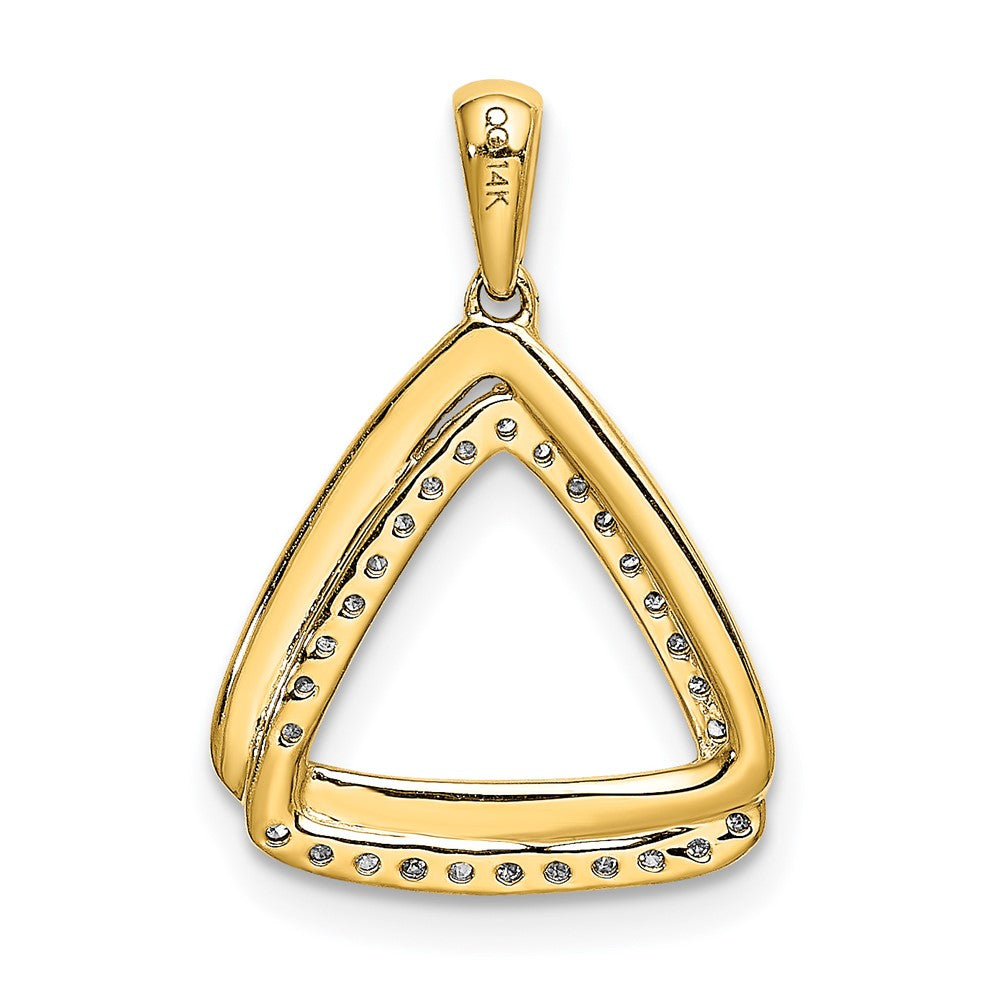 14k yellow gold 1 6ct real diamond double triangle pendant pm4737 016 ya