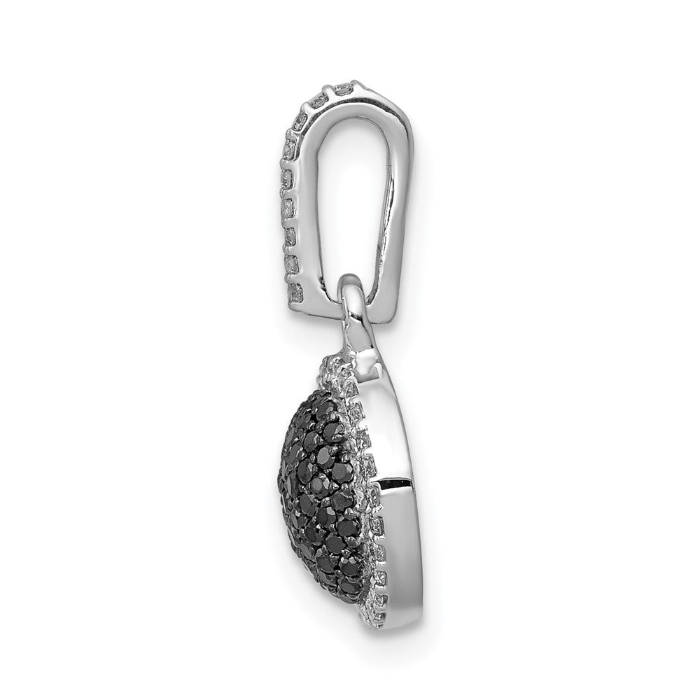 14k white gold white black real diamond circle cluster pendant pm4740 bk 020 wa