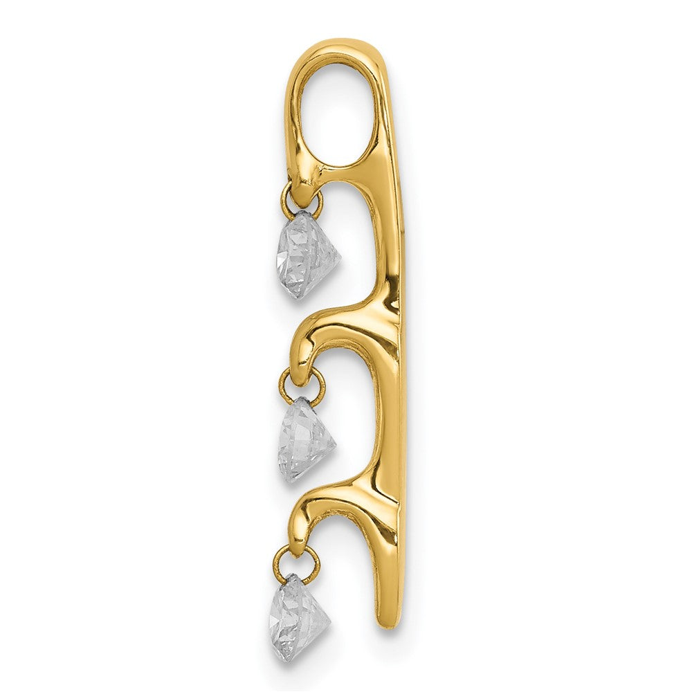 14k yellow gold 1 3ct real diamond 3 stone slide pendant pm4803 033 ya