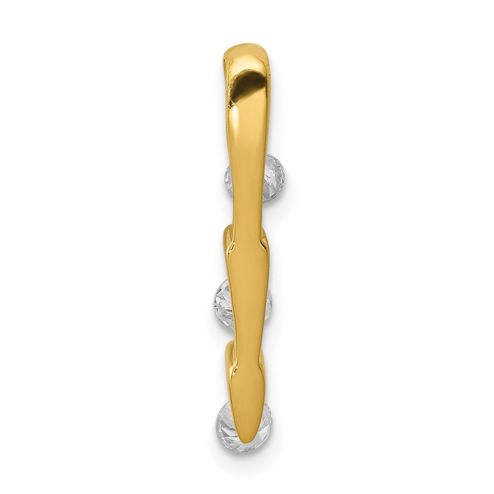 14k yellow gold 1 3ct real diamond 3 stone slide pendant pm4803 033 ya