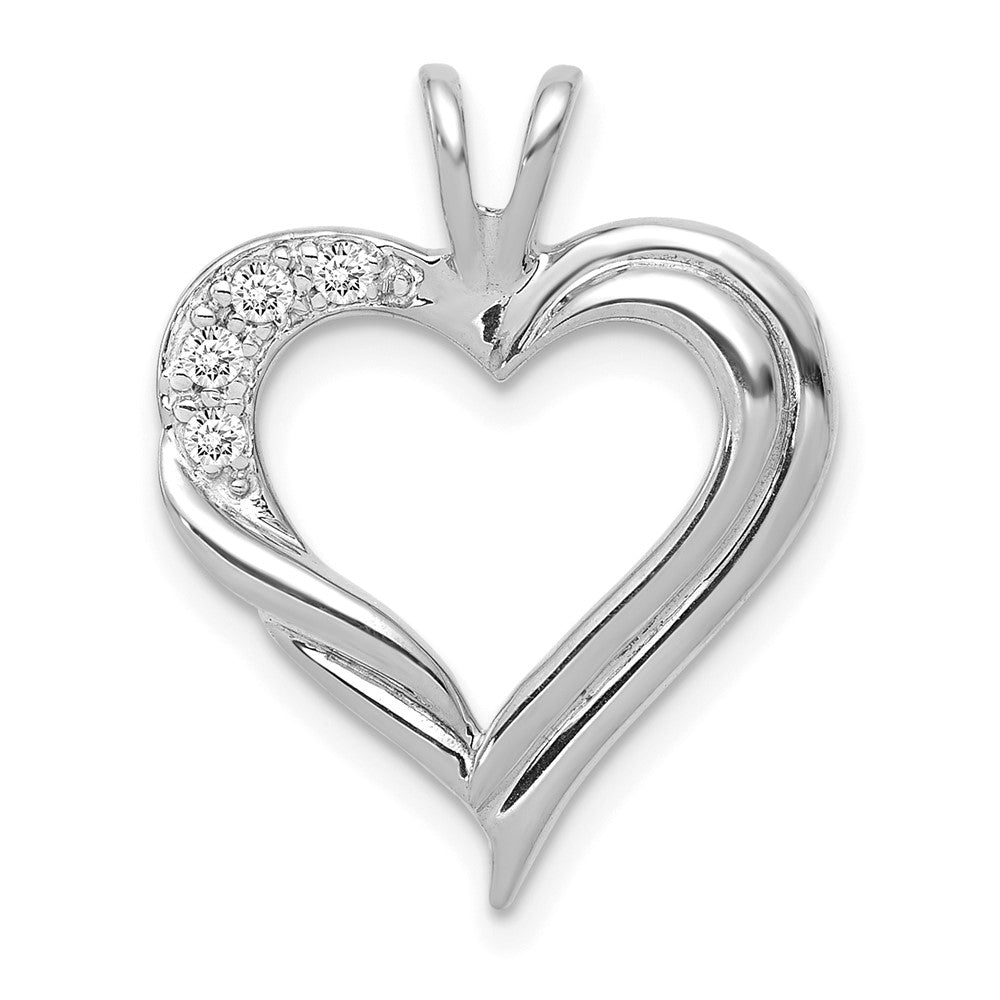 14k white gold real diamond fancy heart pendant pm4844 005 wa