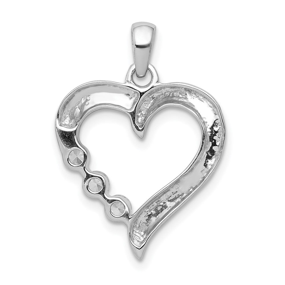 14k white gold three stone 1 4ct real diamond heart pendant pm4846 025 wa
