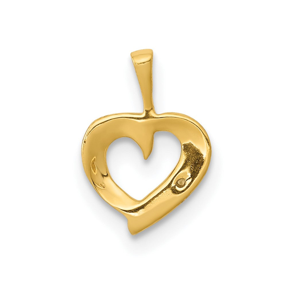 14k yellow gold 01ct real diamond heart pendant pm4857 001 ya