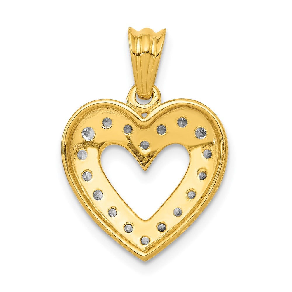 14k yellow gold 1 4ct real diamond heart pendant pm4861 025 ya