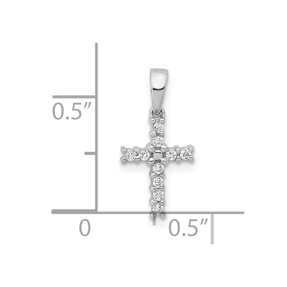 14k white gold real diamond latin cross pendant pm4956 010 wa