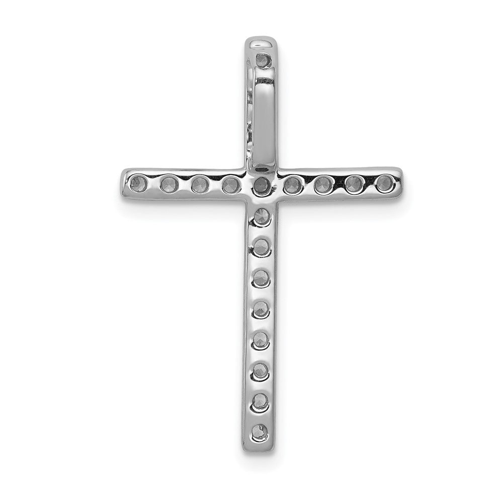 14k white gold real diamond cross pendant pm4979 050 wa