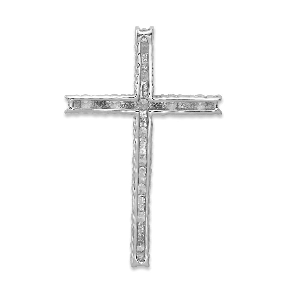 14k white gold real diamond latin cross pendant pm4980 050 wa