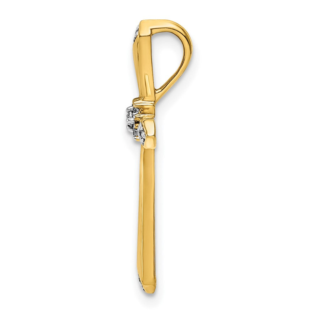 14k yellow gold 1 20ct w rhodium real diamond cross chain slide pm5005 006 ya