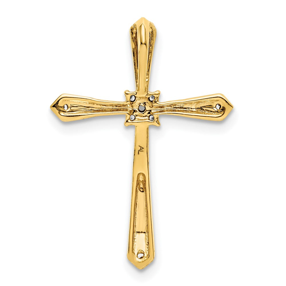 14k yellow gold 1 20ct w rhodium real diamond cross chain slide pm5005 006 ya