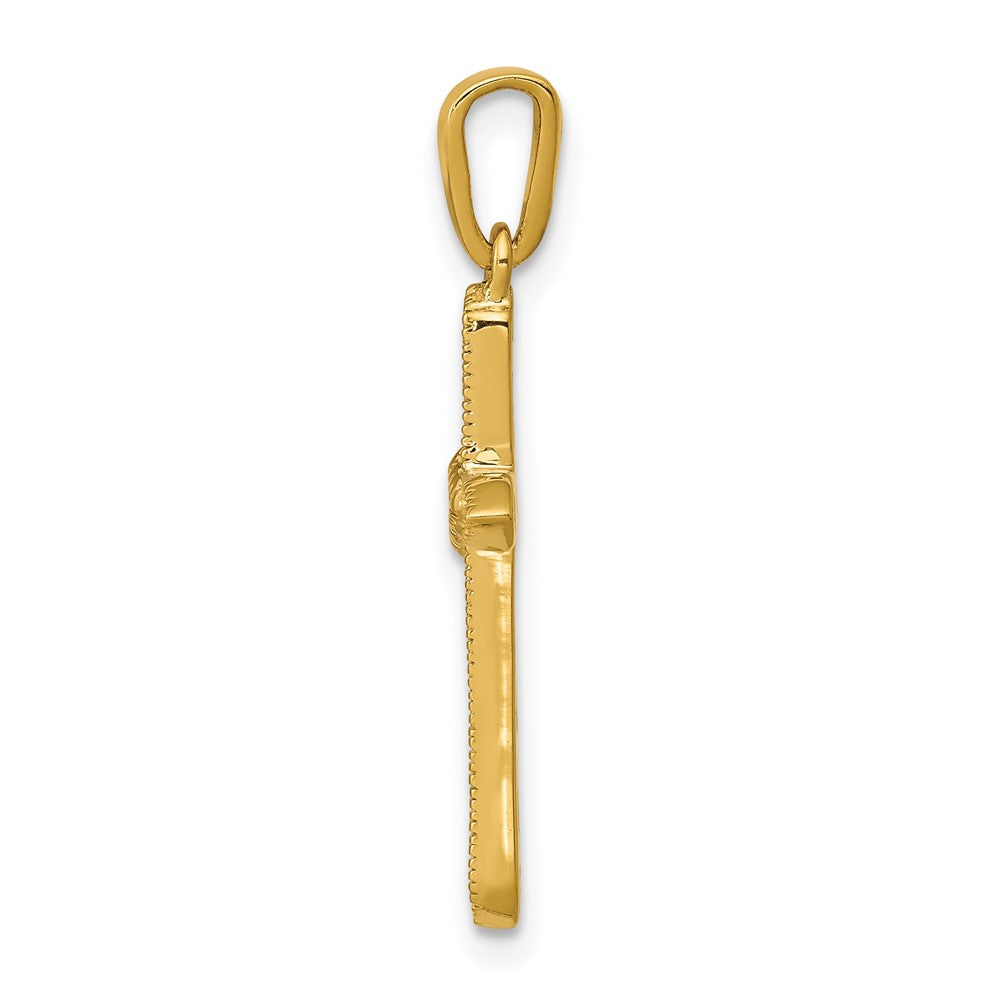 14k yellow gold 1 4ct real diamond cross pendant pm5061 025 ya