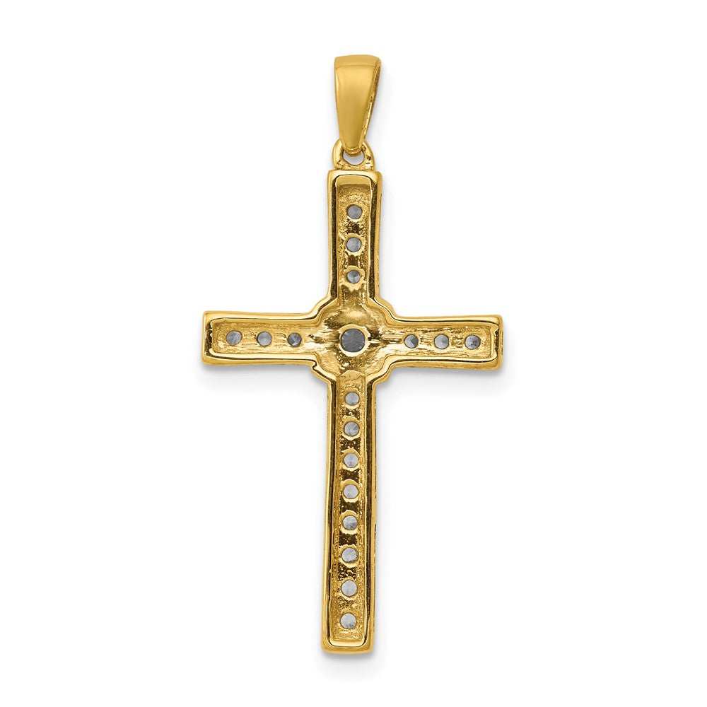 14k yellow gold 1 3ct real diamond cross pendant pm5062 033 ya
