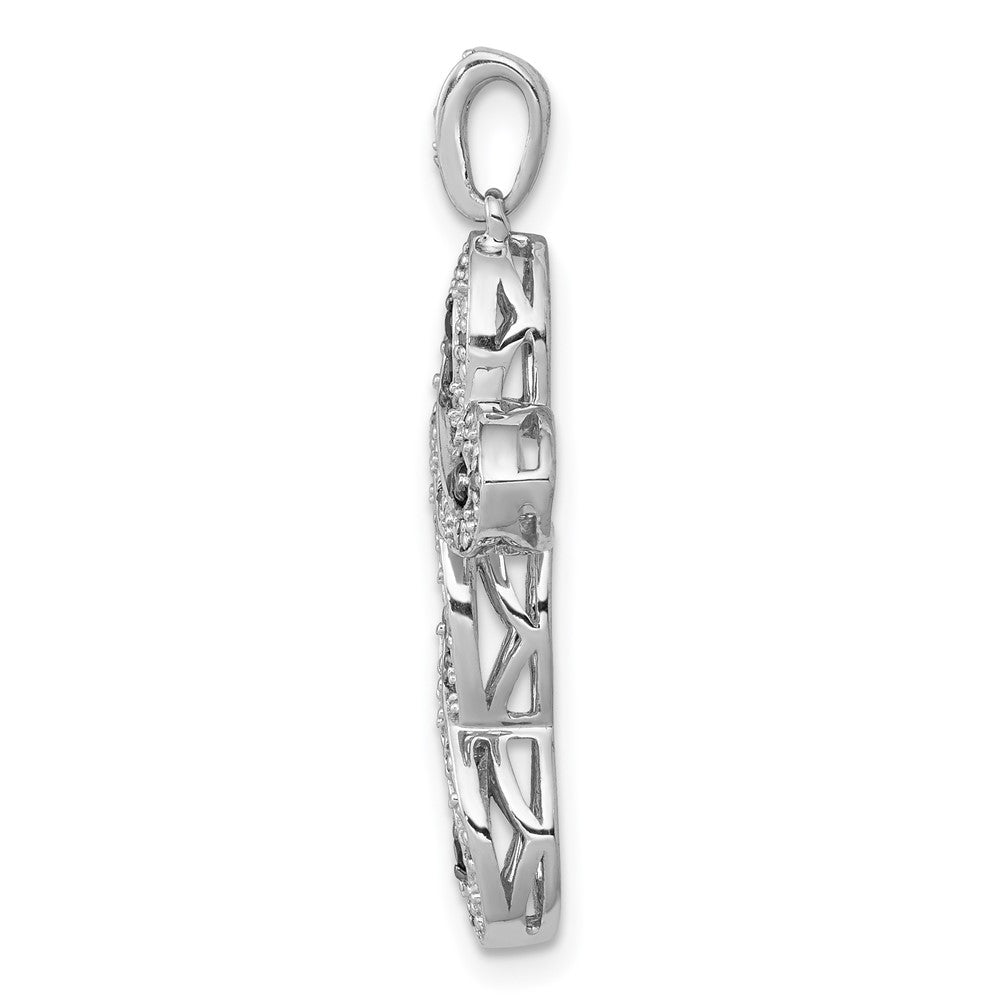 14k white gold white and black real diamond cross pendant pm5130 bk 020 wa