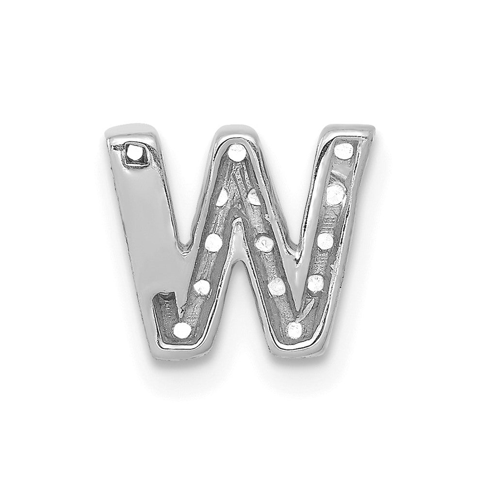 14k white gold real diamond letter w initial charm pm5221w 016 wa