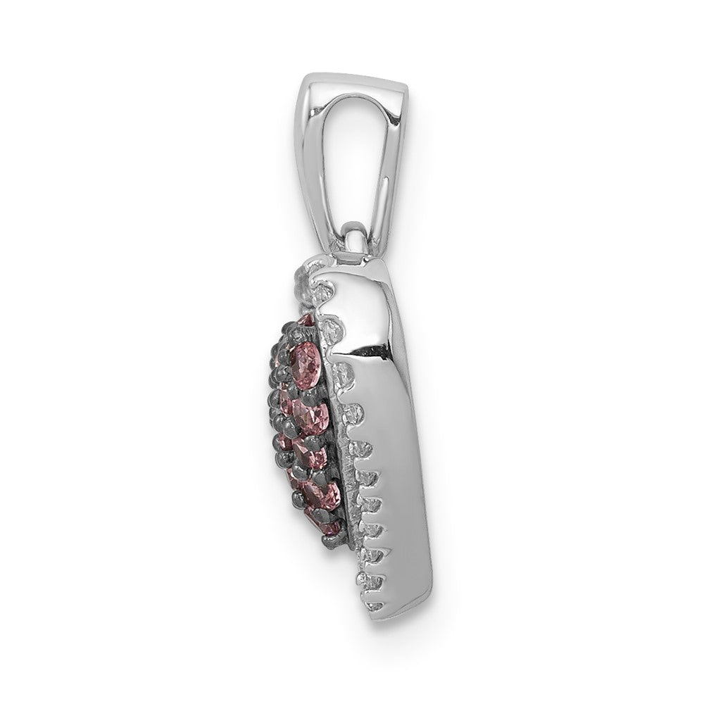 14k white gold real diamond and pink sapphire heart pendant pm5244 ps 020 wa