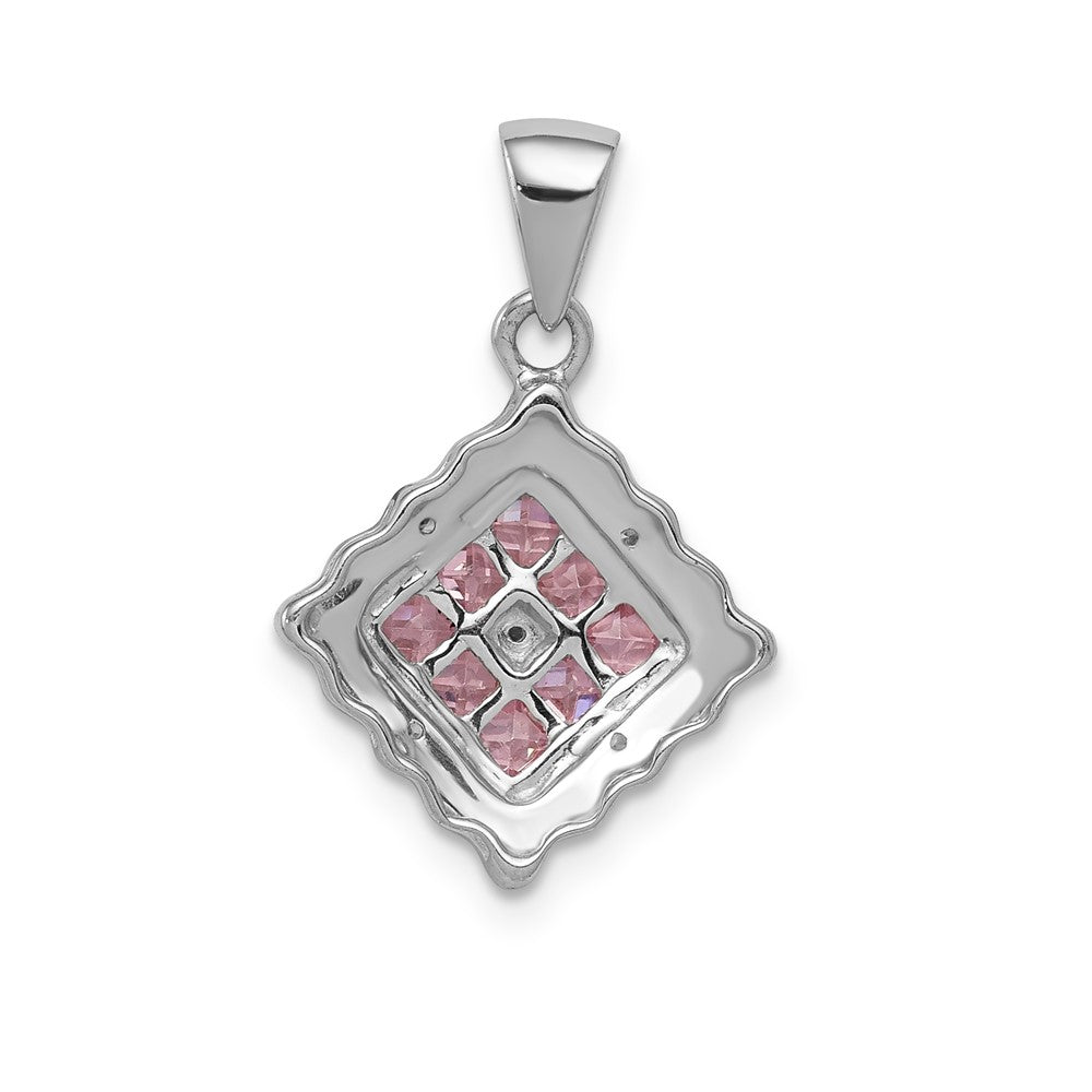 14k white gold real diamond and 40 pink sapphire pendant pm5245 ps 002 wa