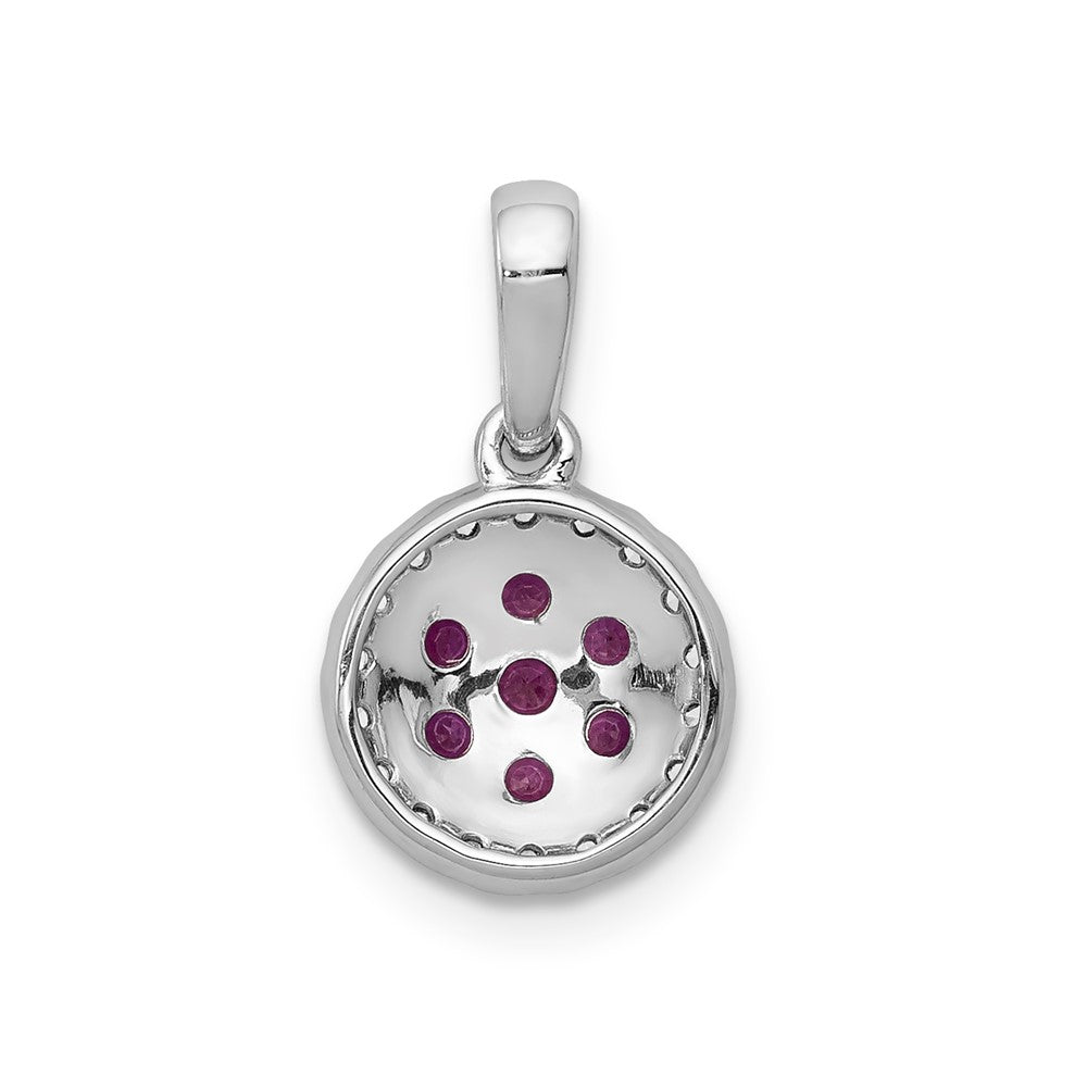 14k white gold real diamond and 28 ruby circle pendant pm5255 ru 010 wa