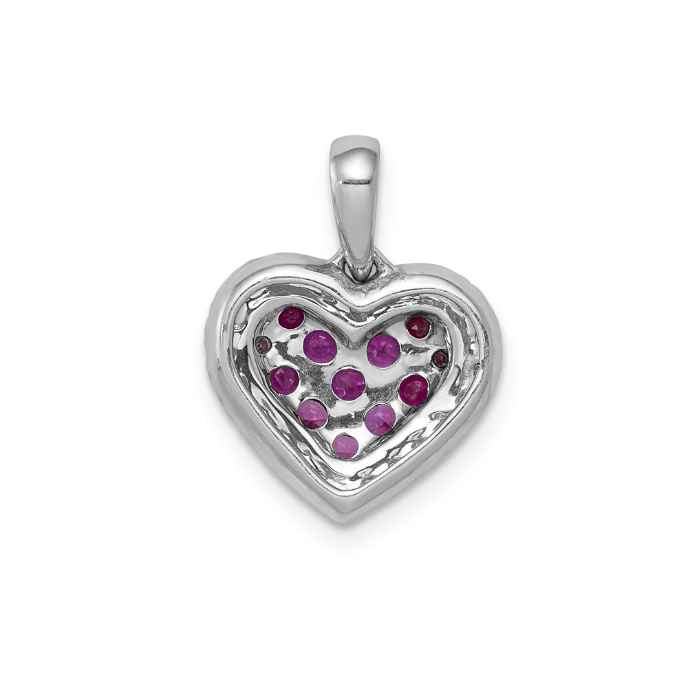 14k white gold w black rhodium real diamond 31 ruby heart pendant pm5268 ru 013 wa