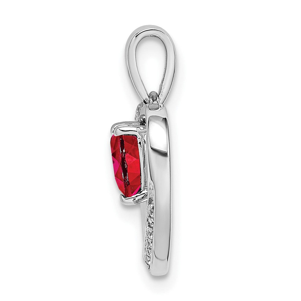 14k white gold ruby and real diamond heart pendant pm6923 ru 005 wa