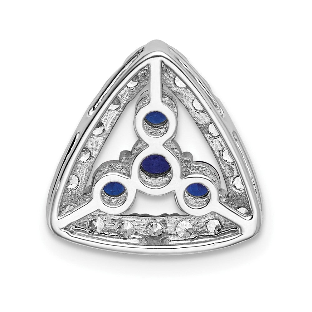 14k white goldlab grown real diamond si1 si2 g h i lab crtd sapphire triangle pend pm7932 csa 045 wlg