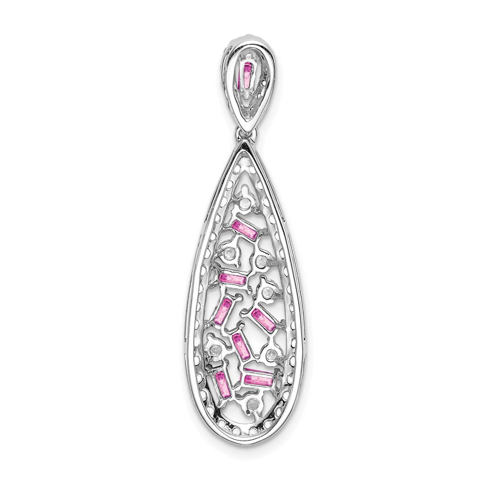14k white goldlab grown real diamond si1 si2 g h i lab crtd pnk sap teardrop pend pm7934 cps 092 wlg