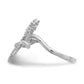 14K White Gold Polished / Textured / 2-D Seahorse Ring (Size 7)