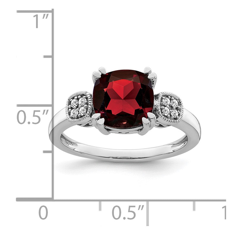 14k white gold garnet and real diamond ring rm7130 ga 006 wa