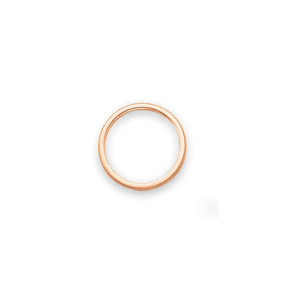 Solid 10K Rose Gold 1.5mm Milgrain Men's/Women's Wedding Band Ring Size 8