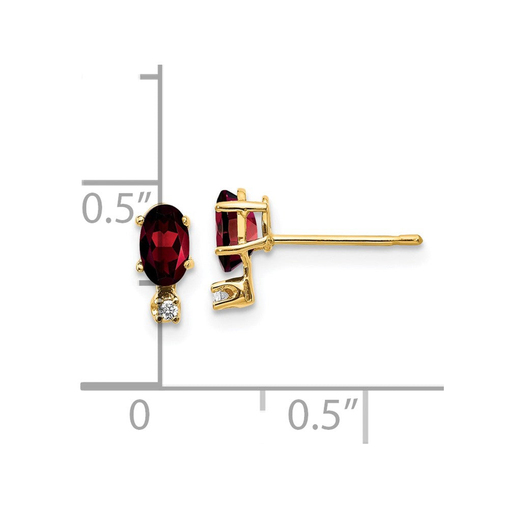 14k Diamond and Garnet Birthstone Earrings