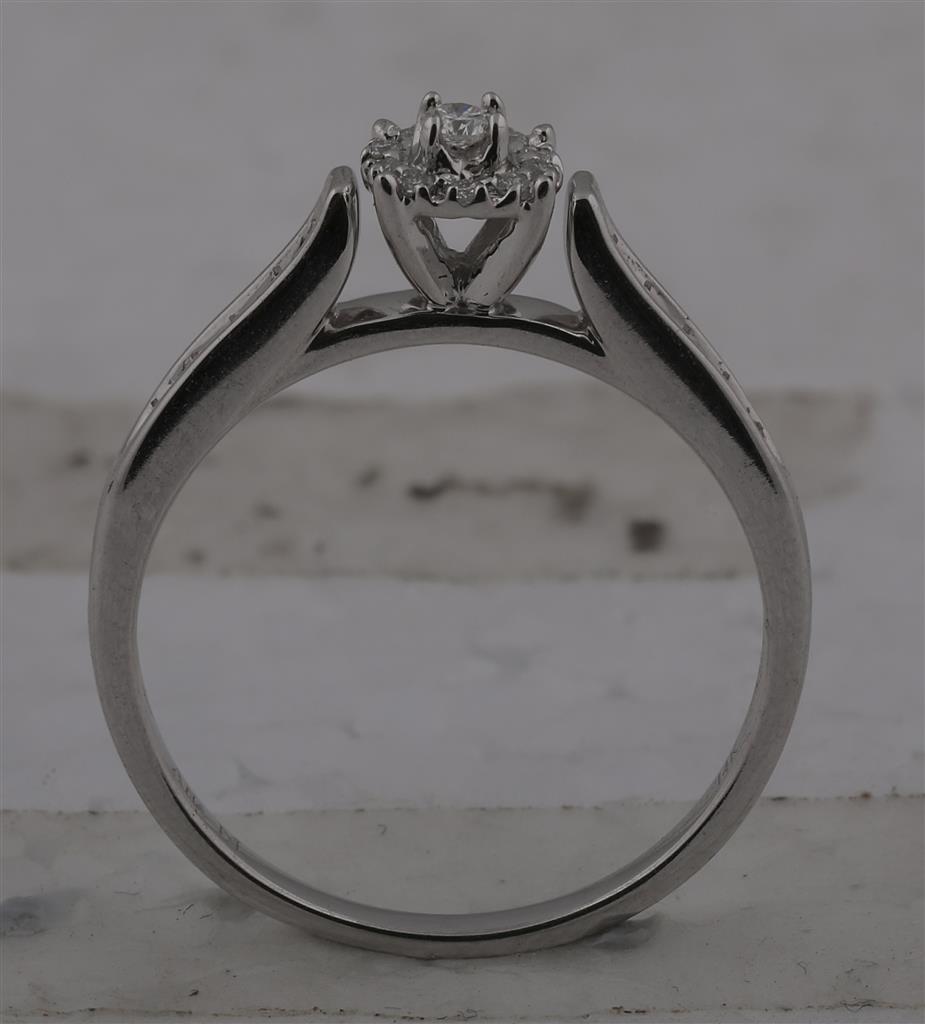 14k White Gold Round Diamond 3-Piece Bridal Wedding Ring Set 1/4 Cttw