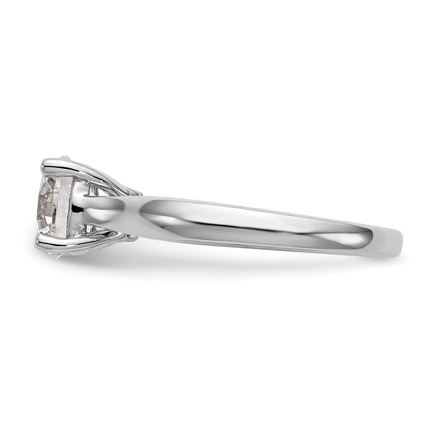 14K White Gold Simulated Diamond Engagement Ring