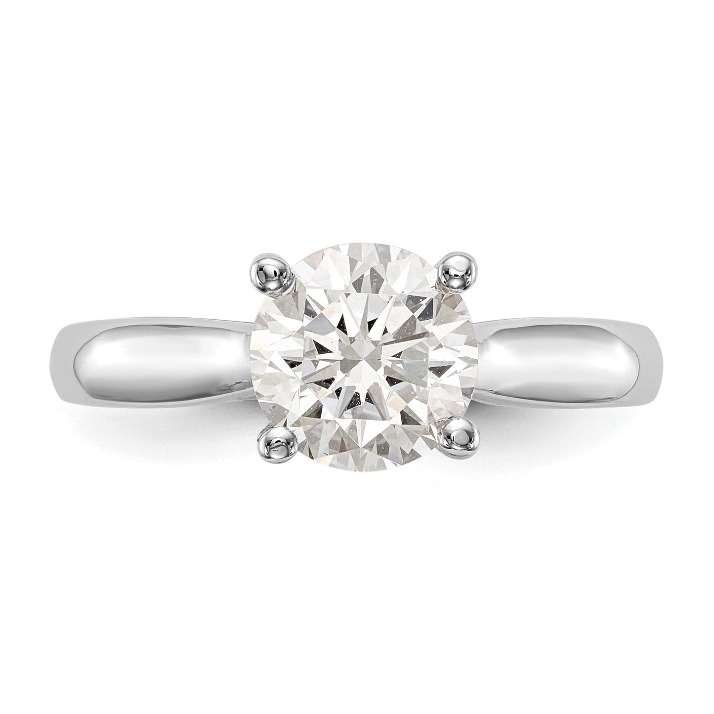 14K White Gold Simulated Diamond Engagement Ring