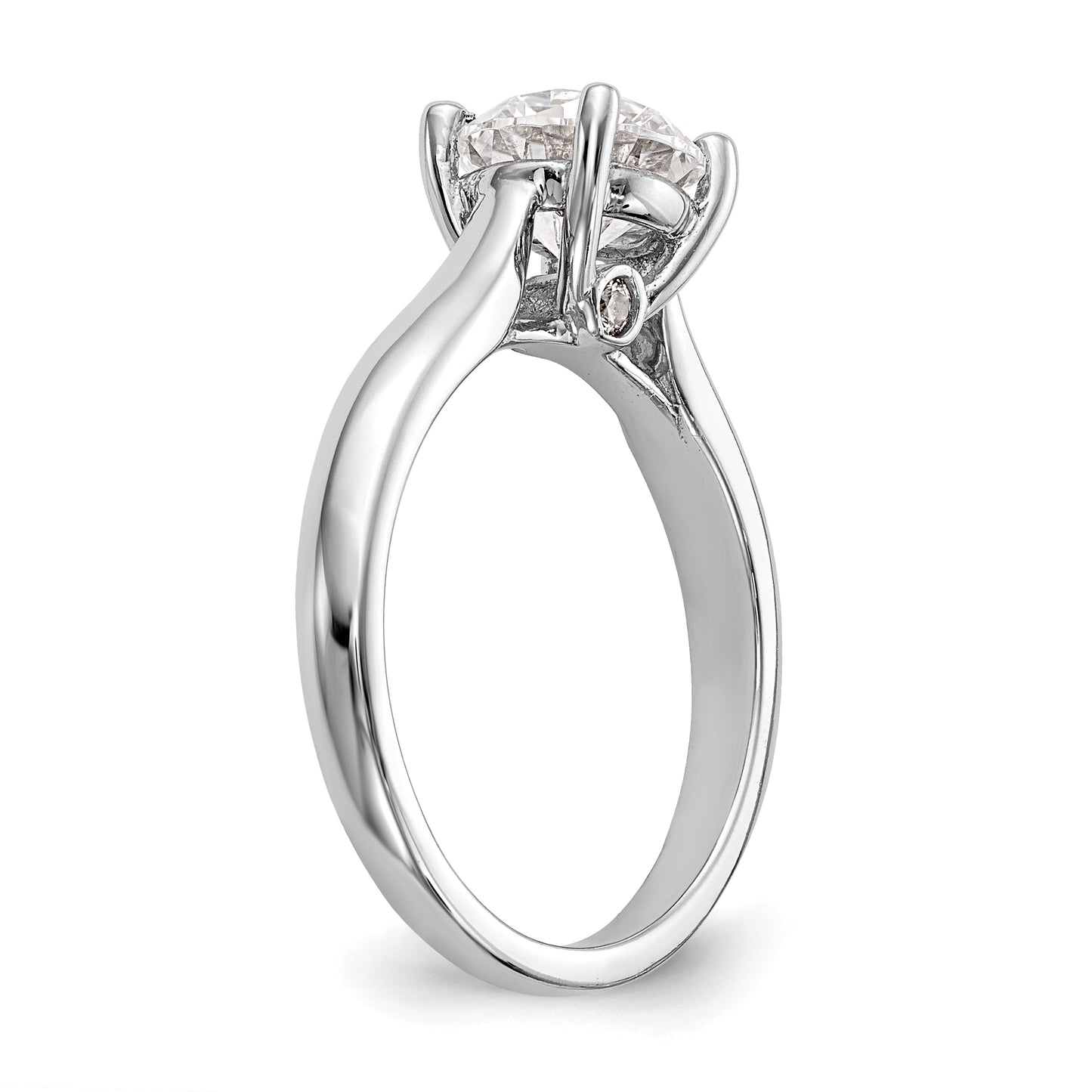 14K White Gold Simulated Diamond Engagement Ring