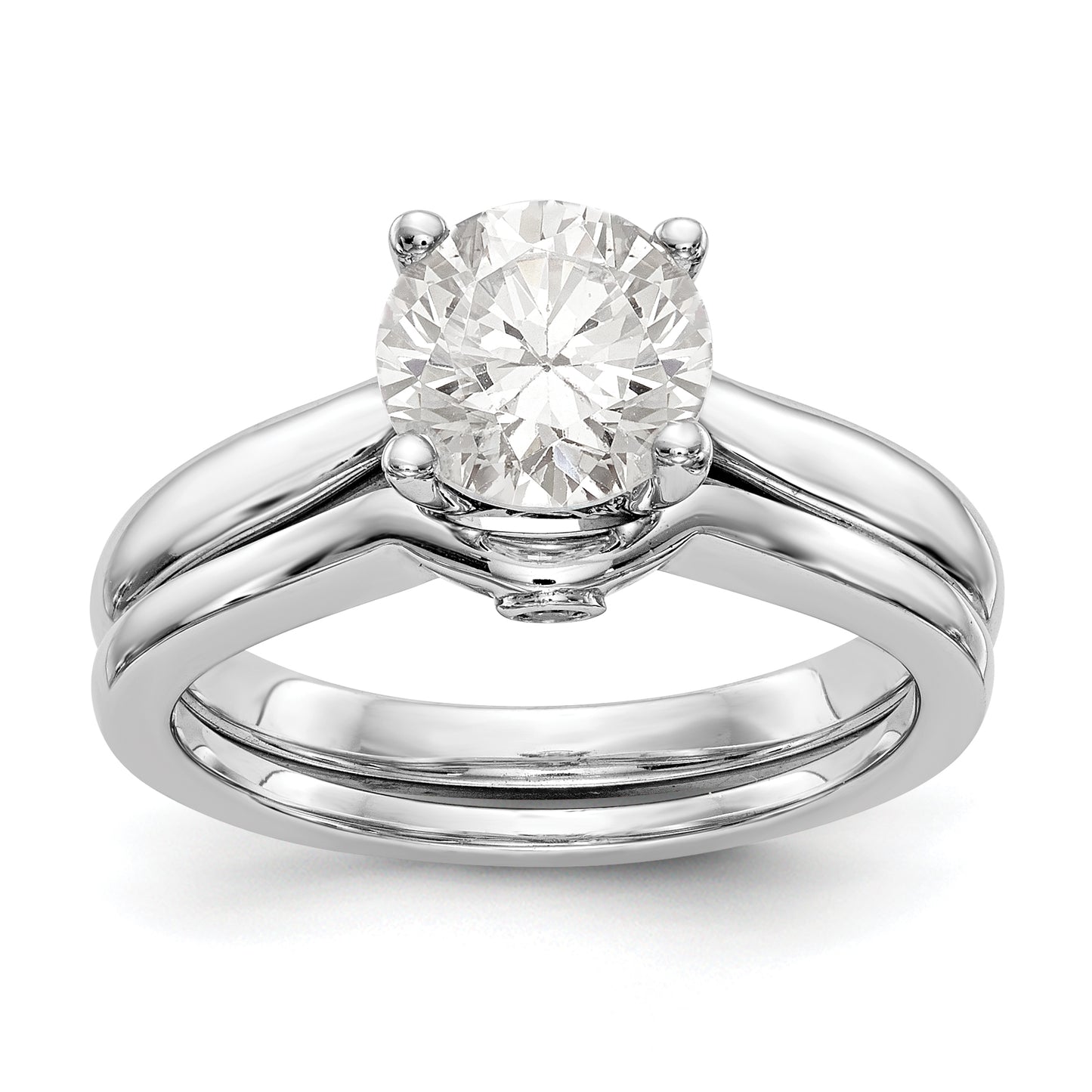 14K White Gold Simulated Diamond Engagement Ring