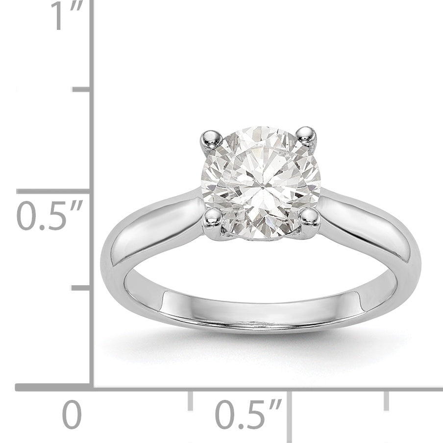 14K White Gold Simulated Diamond Engagement Ring