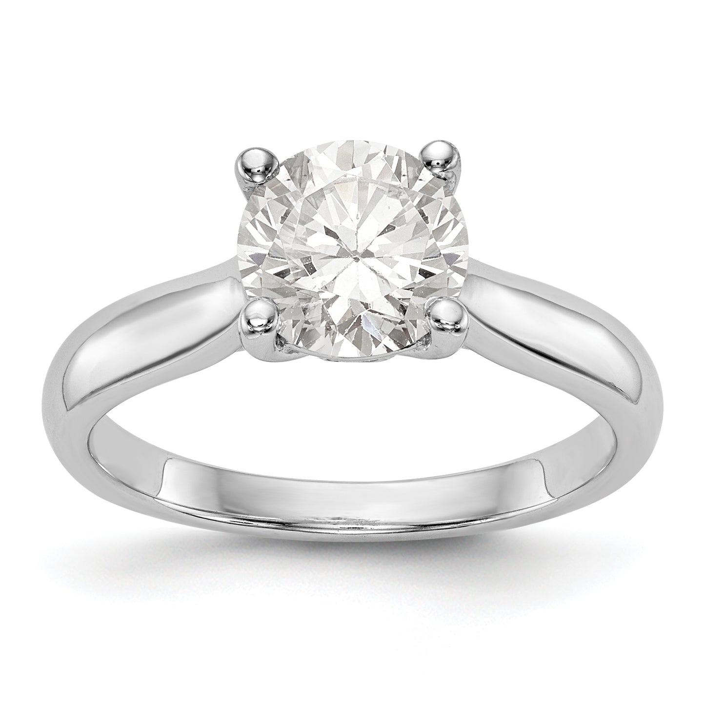14K White Gold Simulated Diamond Engagement Ring