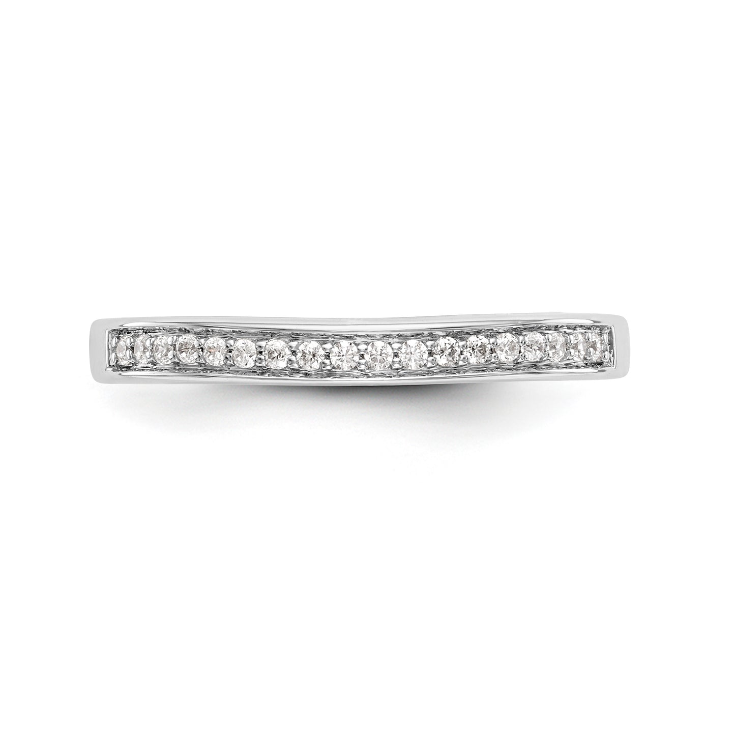 14K White Gold Diamond Wedding Band