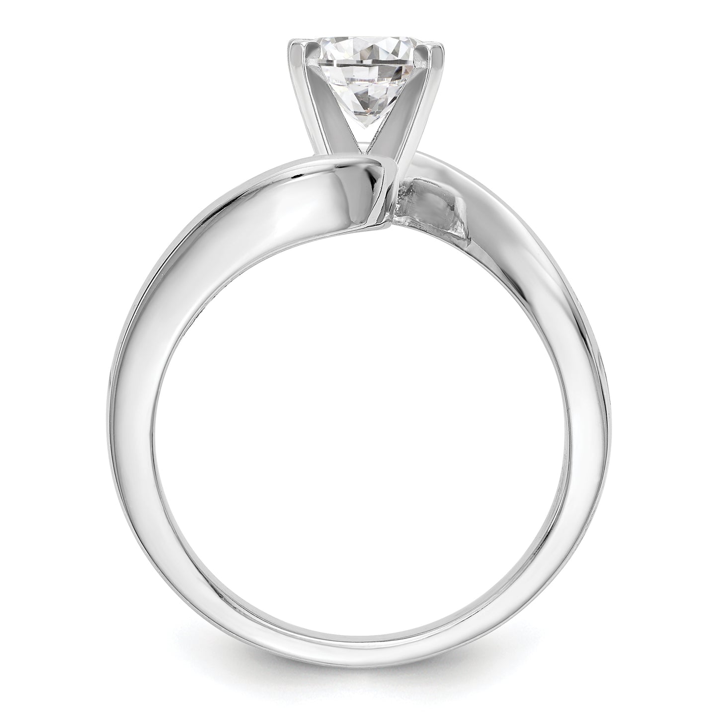14kw Peg Set Simulated Diamond Engagement Ring