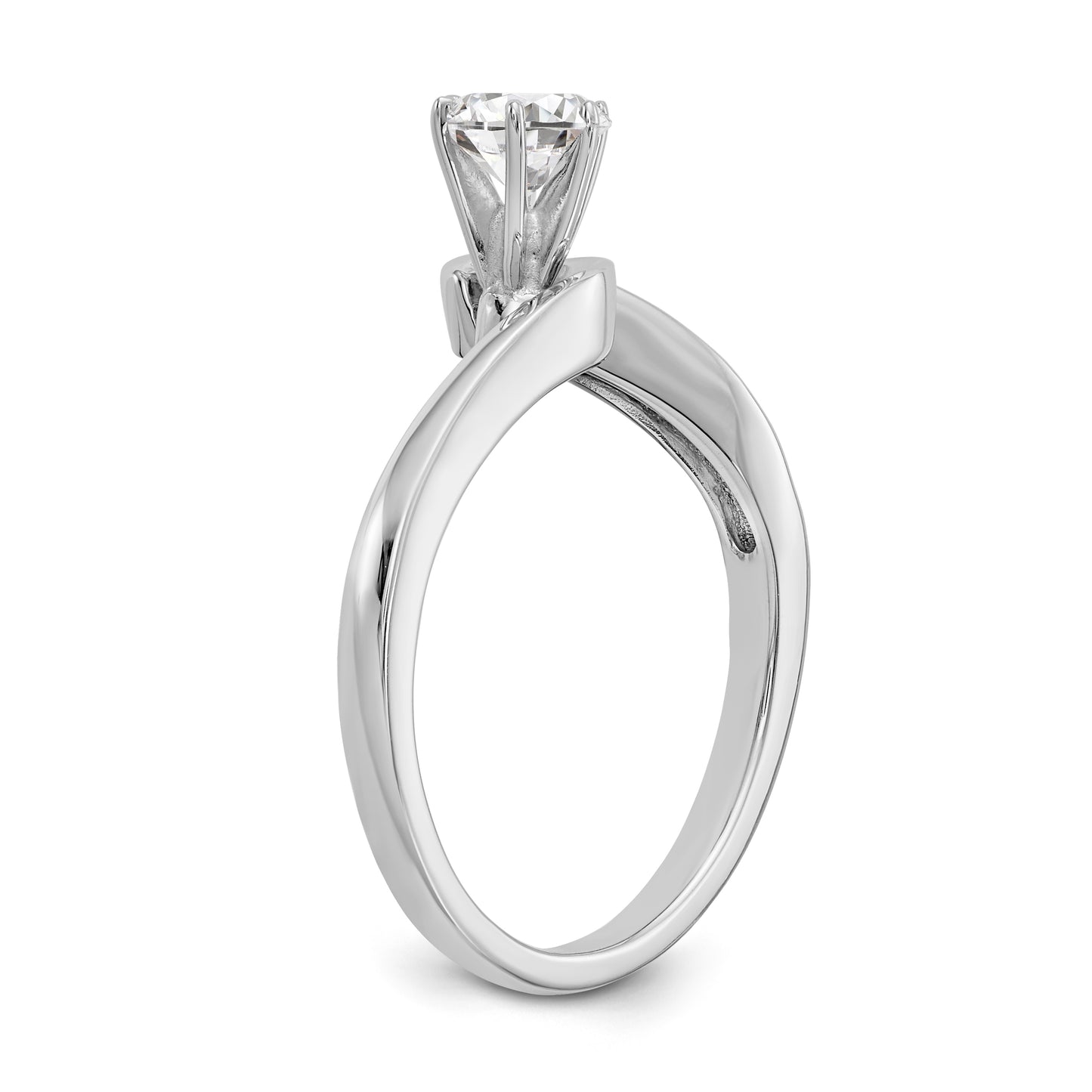 14kw Peg Set Simulated Diamond Engagement Ring