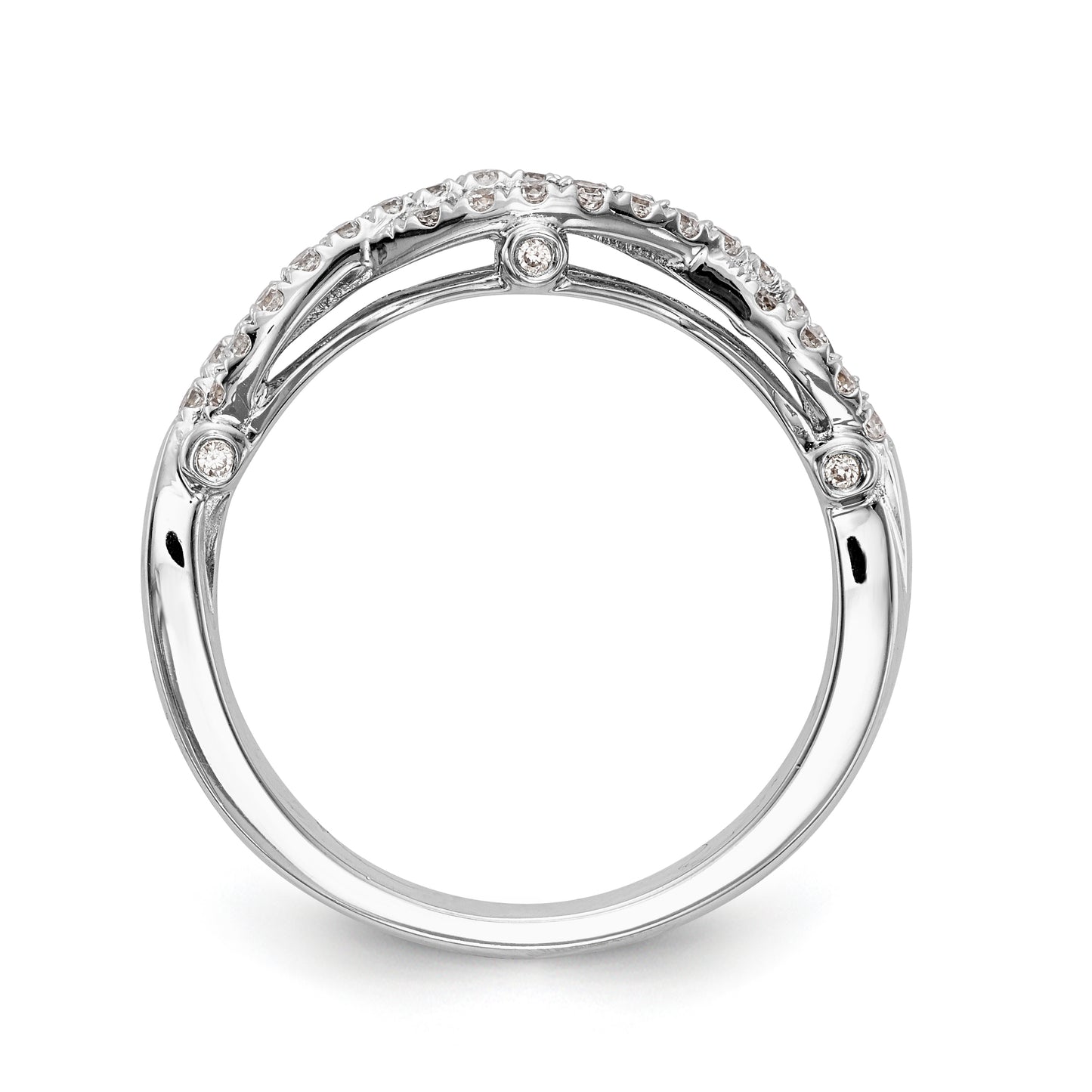 14k White Gold Real Diamond Wedding Band