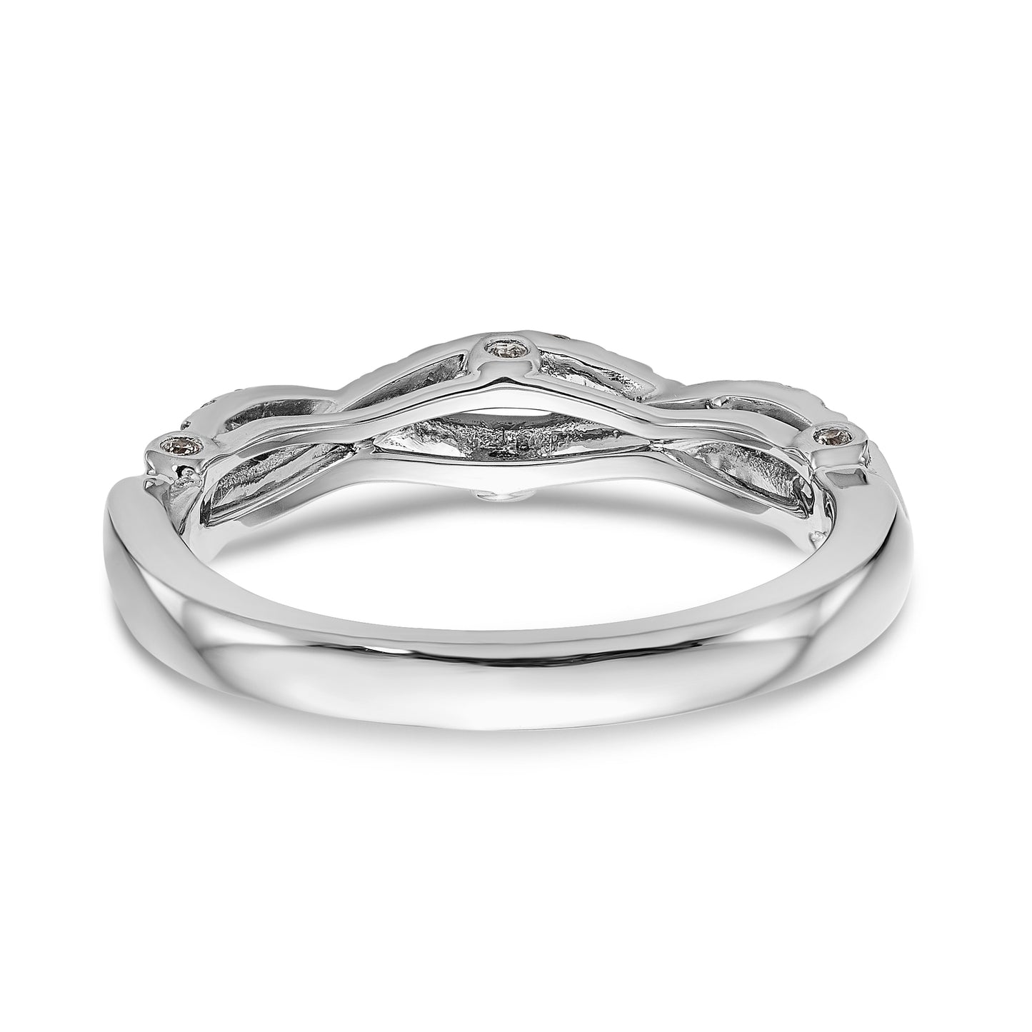14k White Gold Real Diamond Wedding Band
