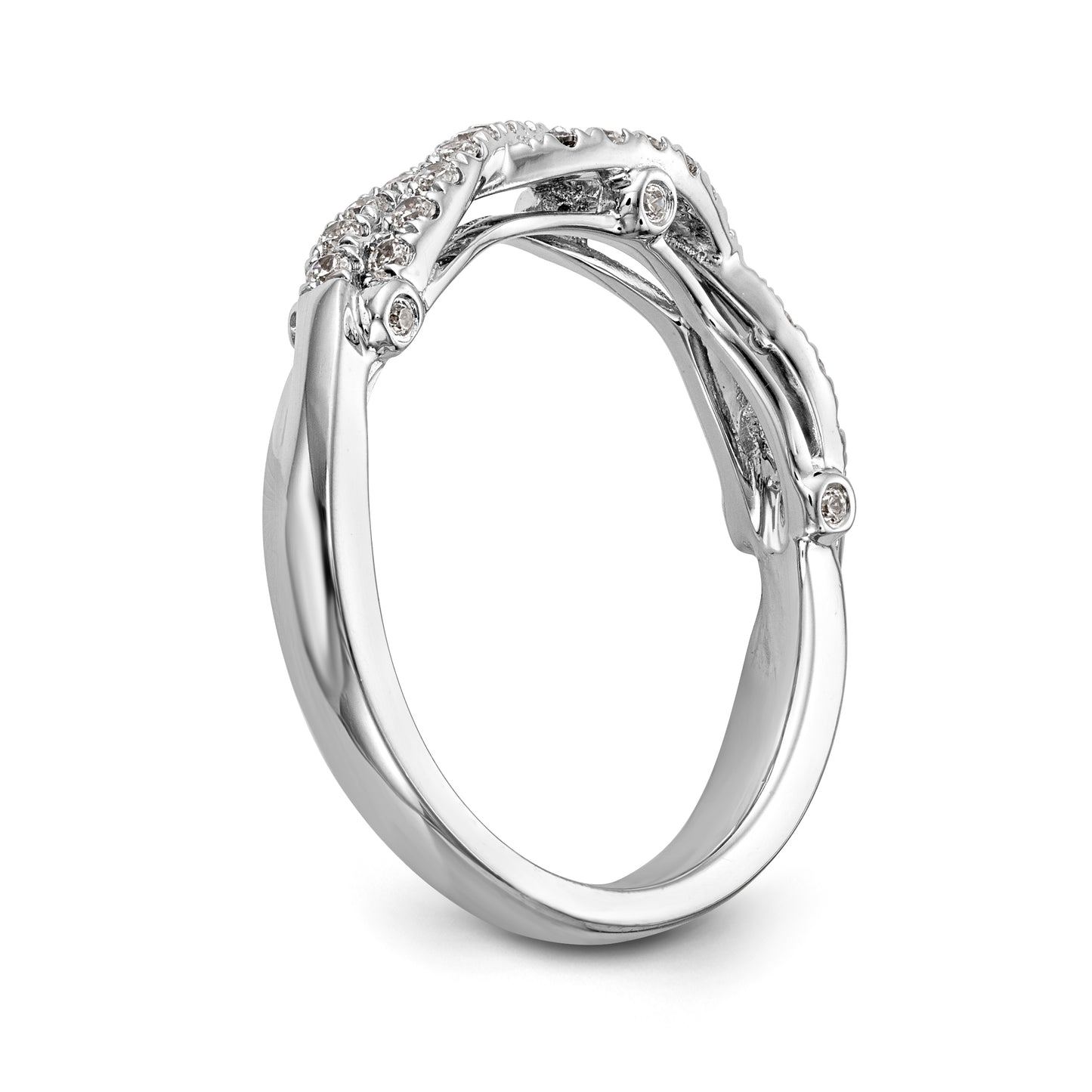 14k White Gold Real Diamond Wedding Band