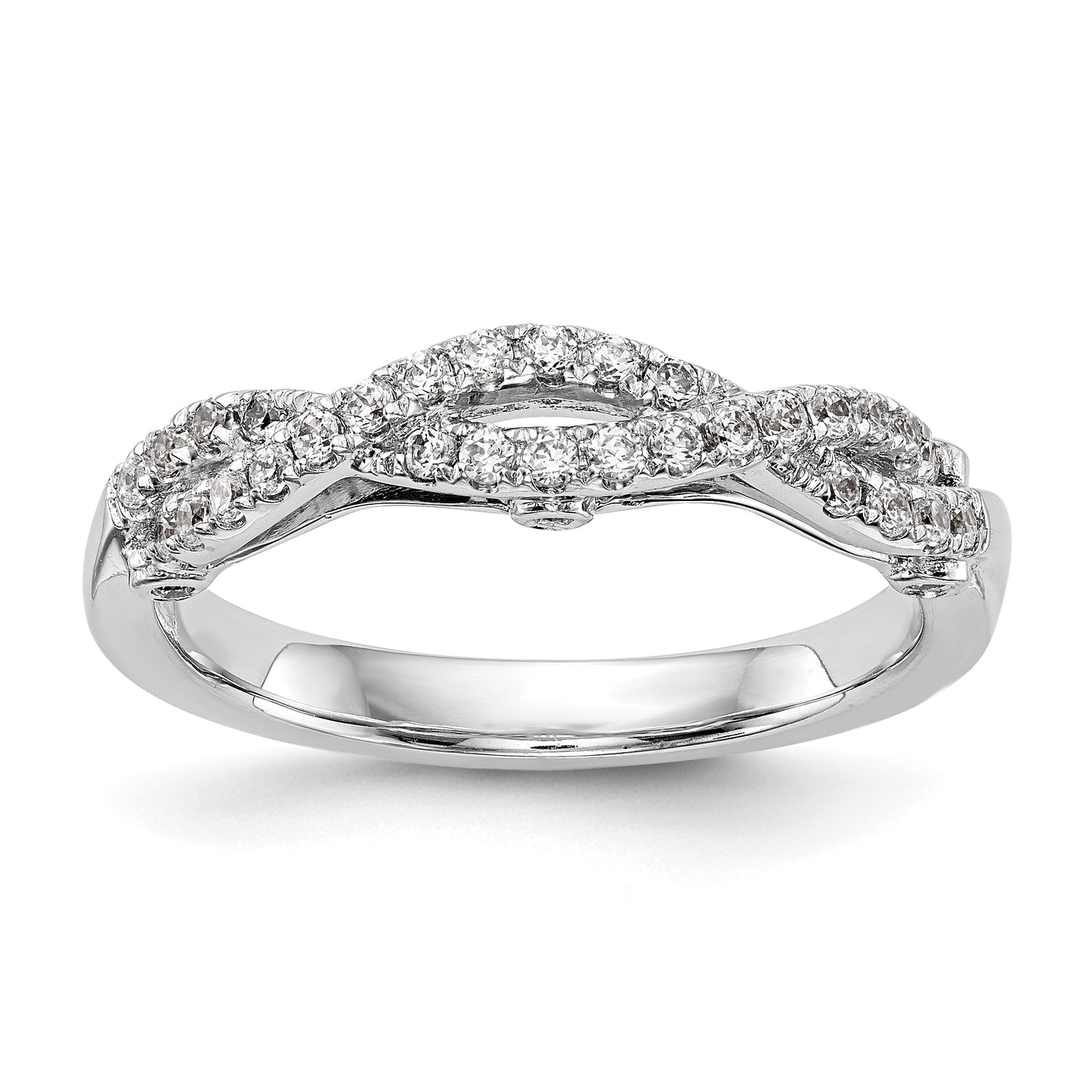 14k White Gold Real Diamond Wedding Band
