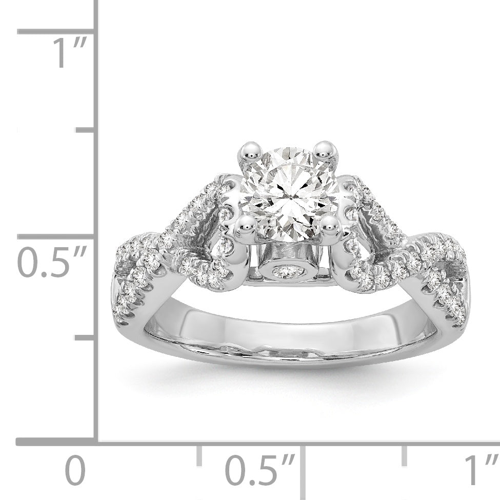 14k White Gold Peg Set Simulated Diamond Infinity Engagement Ring
