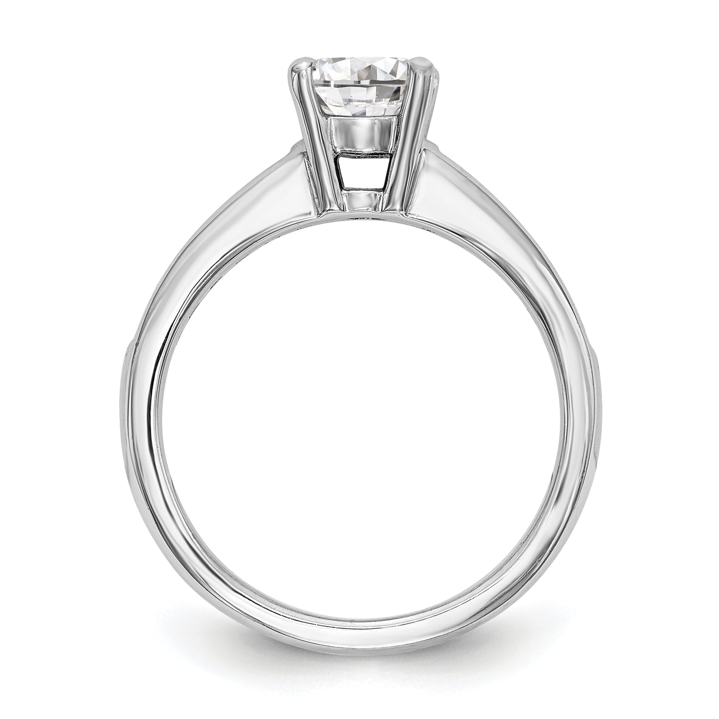 14K White Gold Simulated Diamond Engagement Ring