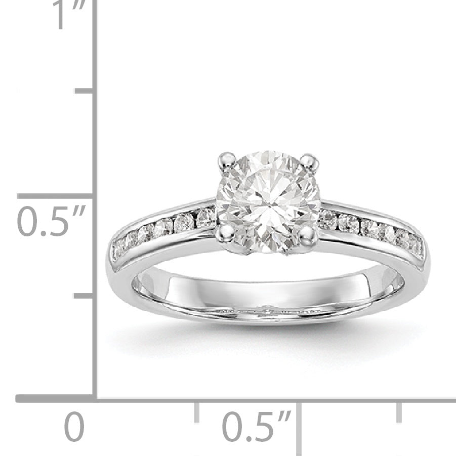 14K White Gold Simulated Diamond Engagement Ring